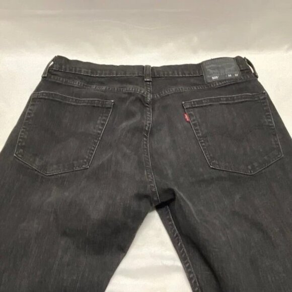 Levi's 505 Men's Black Grey Wash Jeans 36x32 Regular Fit Straight Leg 5 Pocket - Picture 14 of 15